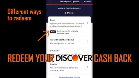 discover cashback card redeem